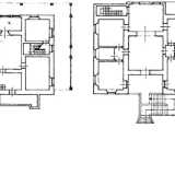 La disposizione interna, cos� come possiamo vedere dalle planimetrie di entrambi i piani, � impostata su uno schema classico di altre residenze di quella tipologia. Un ambiente centrale pi� ampio attorno alla quale si aprono gli altri vani della volumetria originaria, a cui si aggiungono altri locali aggiunti nel corso degli anni